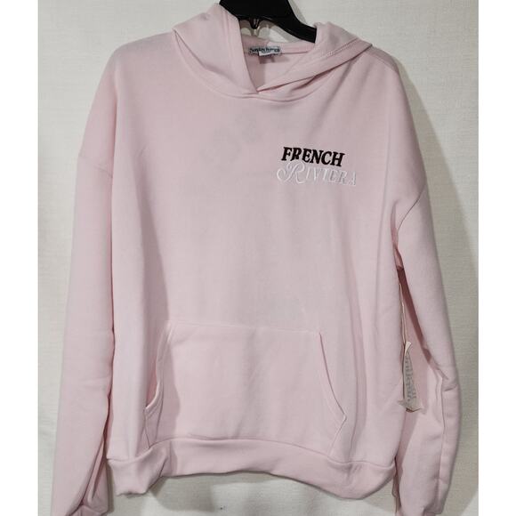 French Riviera pink hoodie women's Large - Picture 2 of 8